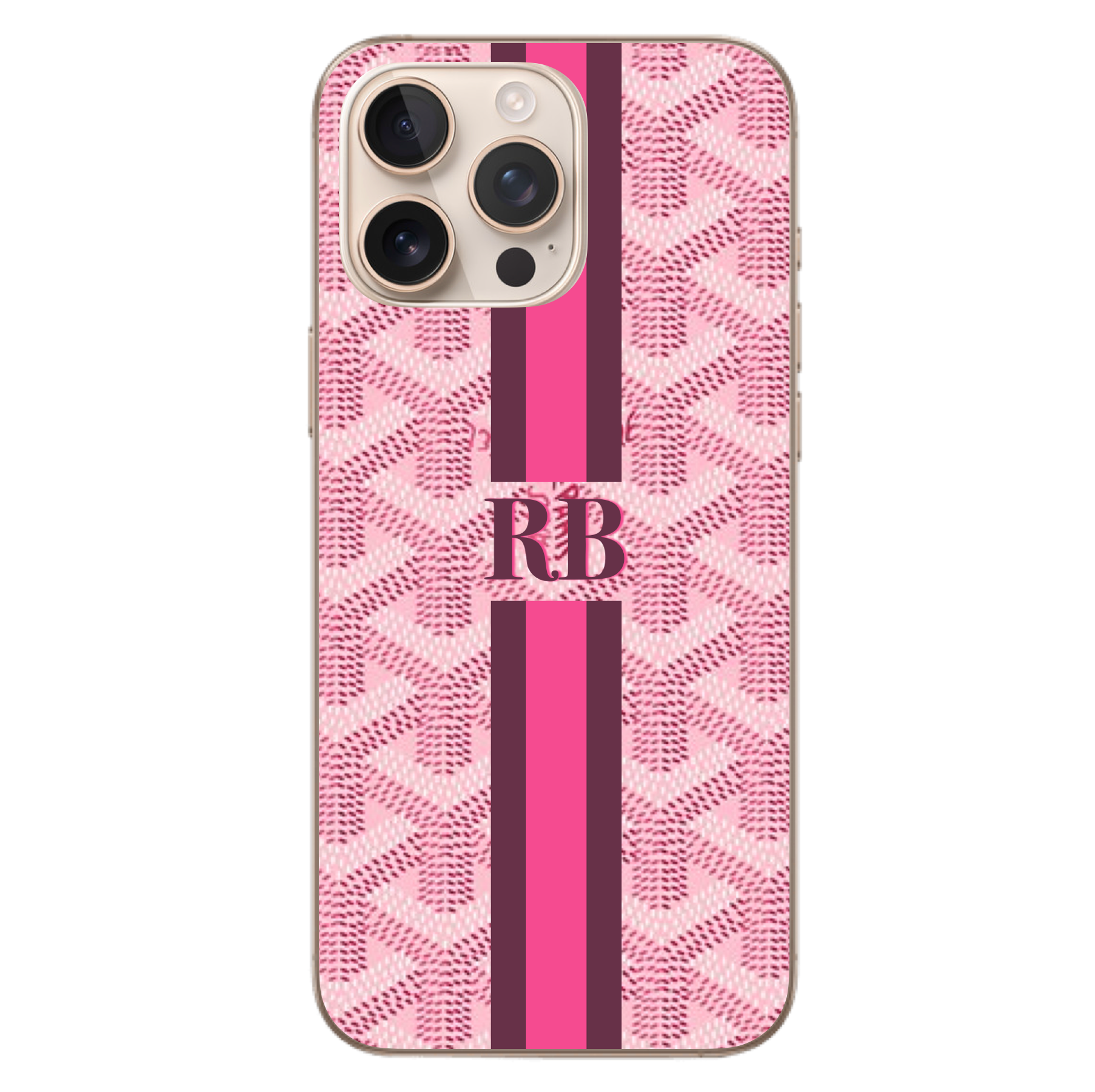 Pink Goyard Stripe Case