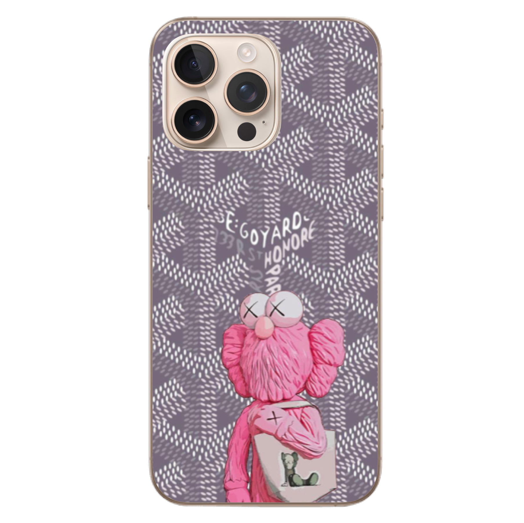 Grey Dusky Lilac Goyard Cartoon Case