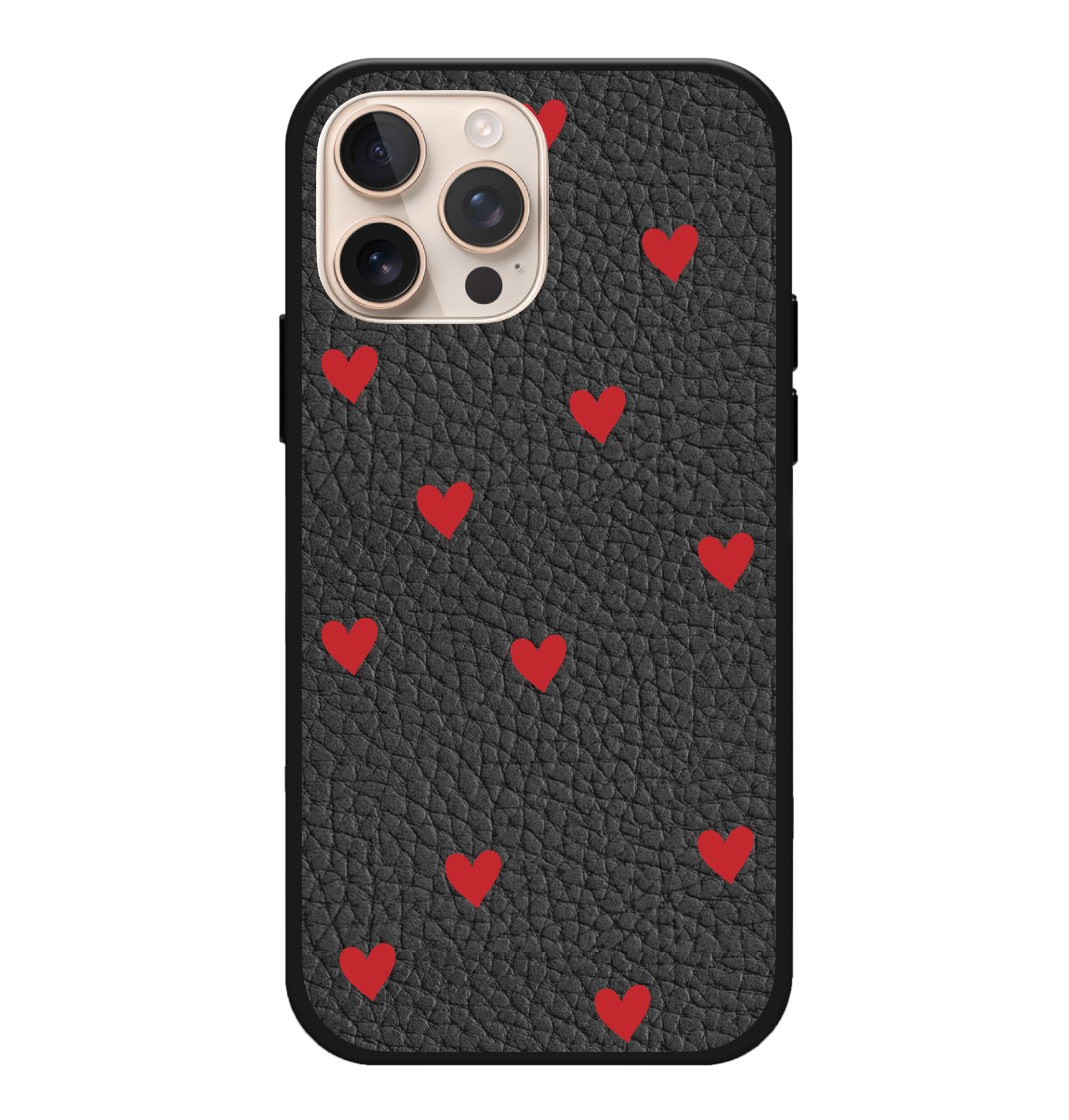 Red Hearts Monogram Vegan Leather Case