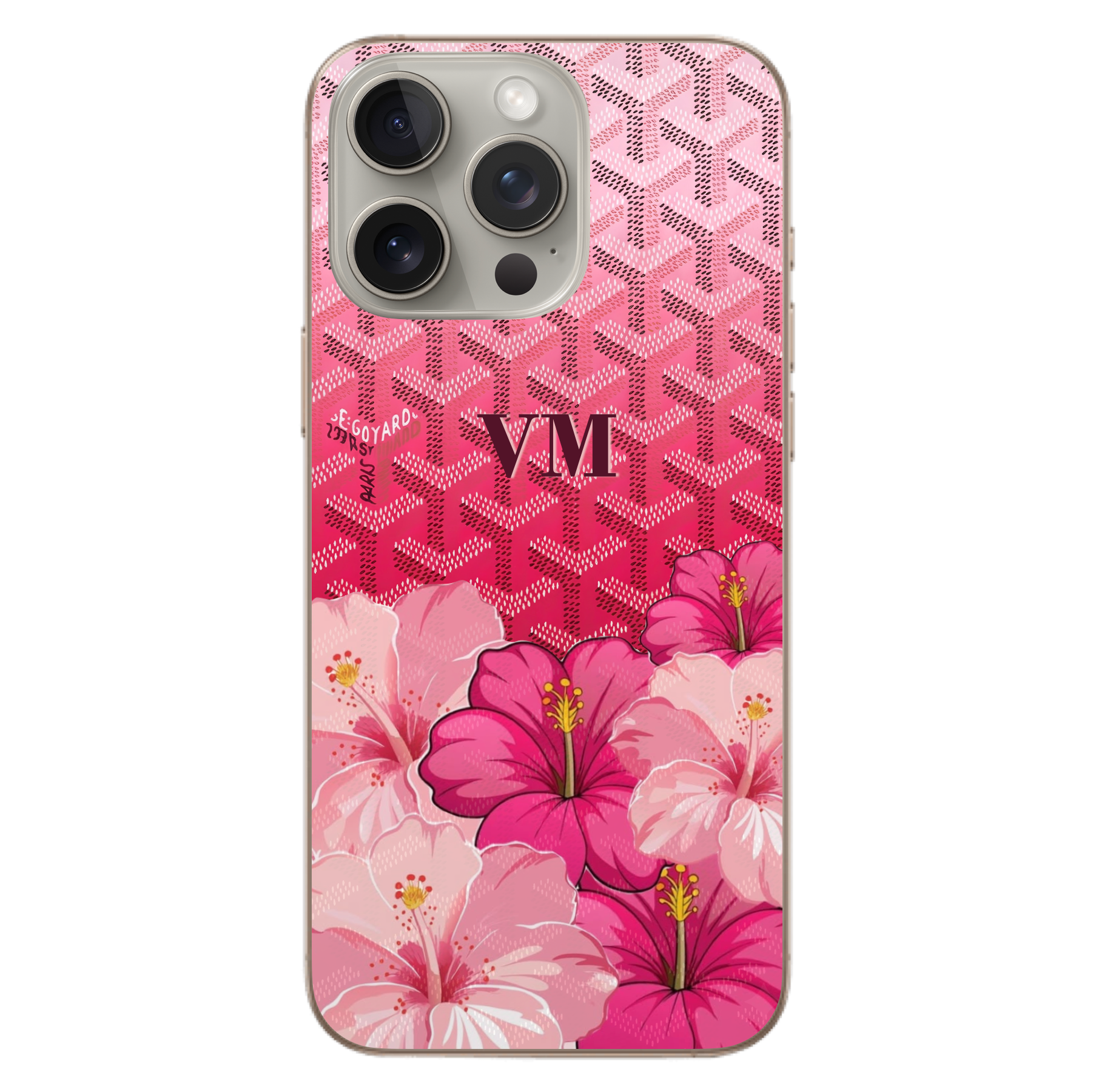 Pink Ombre Floral Goyard Case