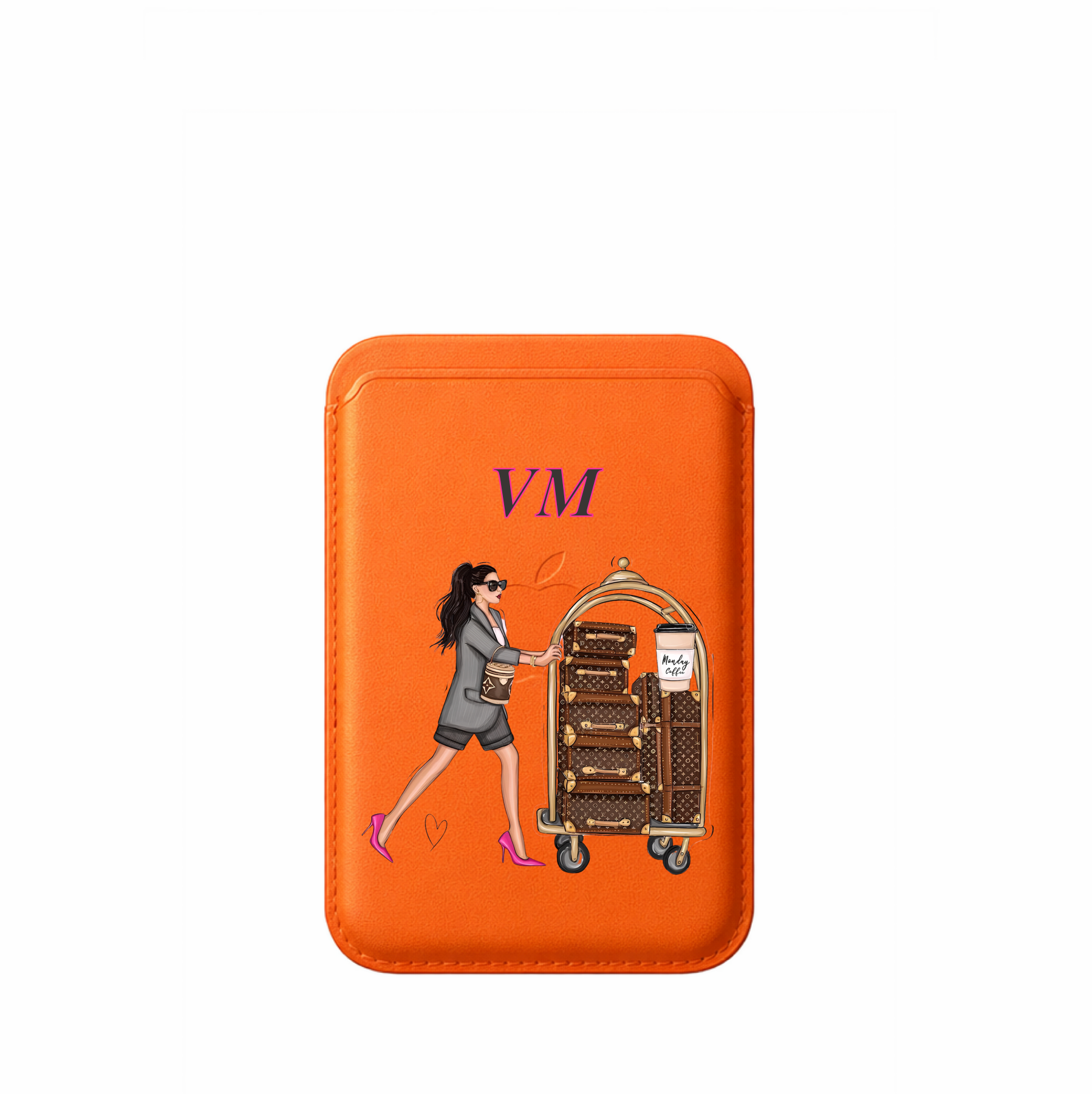 Leather MagSafe LV trolly Wallet