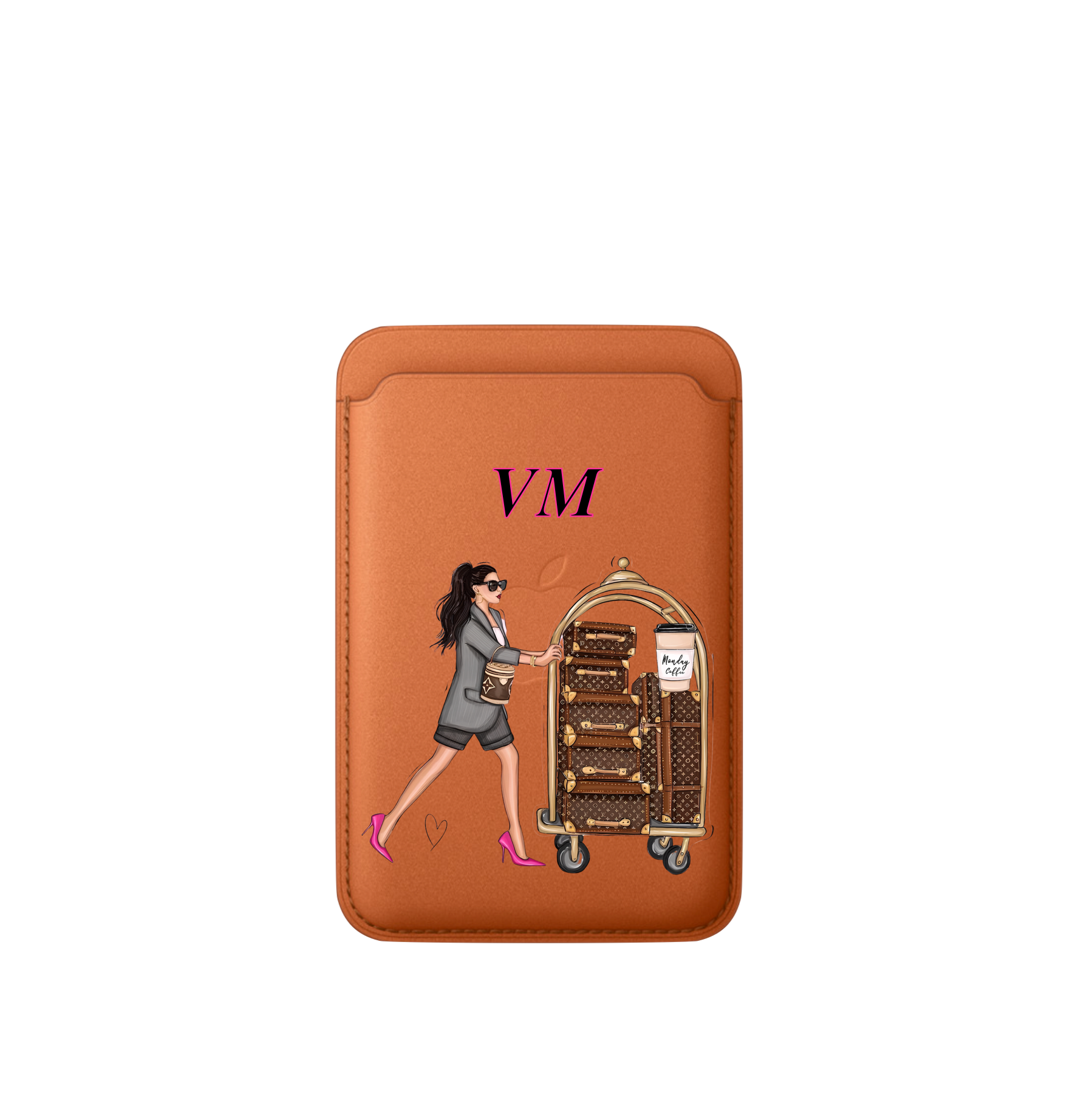 Leather MagSafe LV trolly Wallet