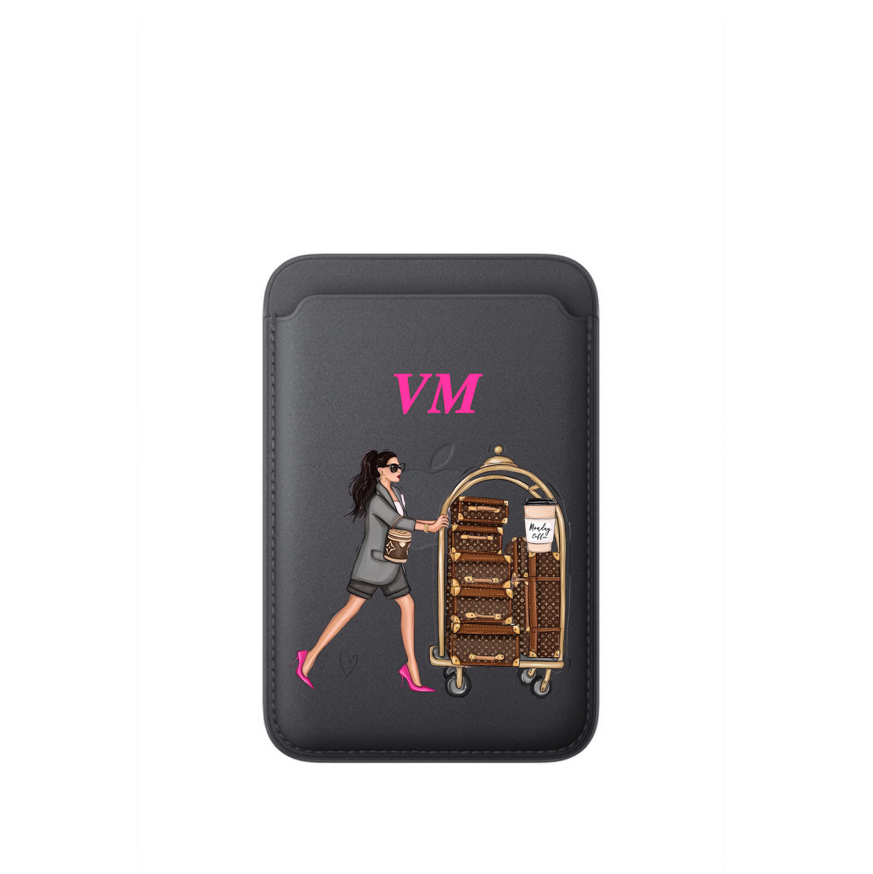 Leather MagSafe LV trolly Wallet