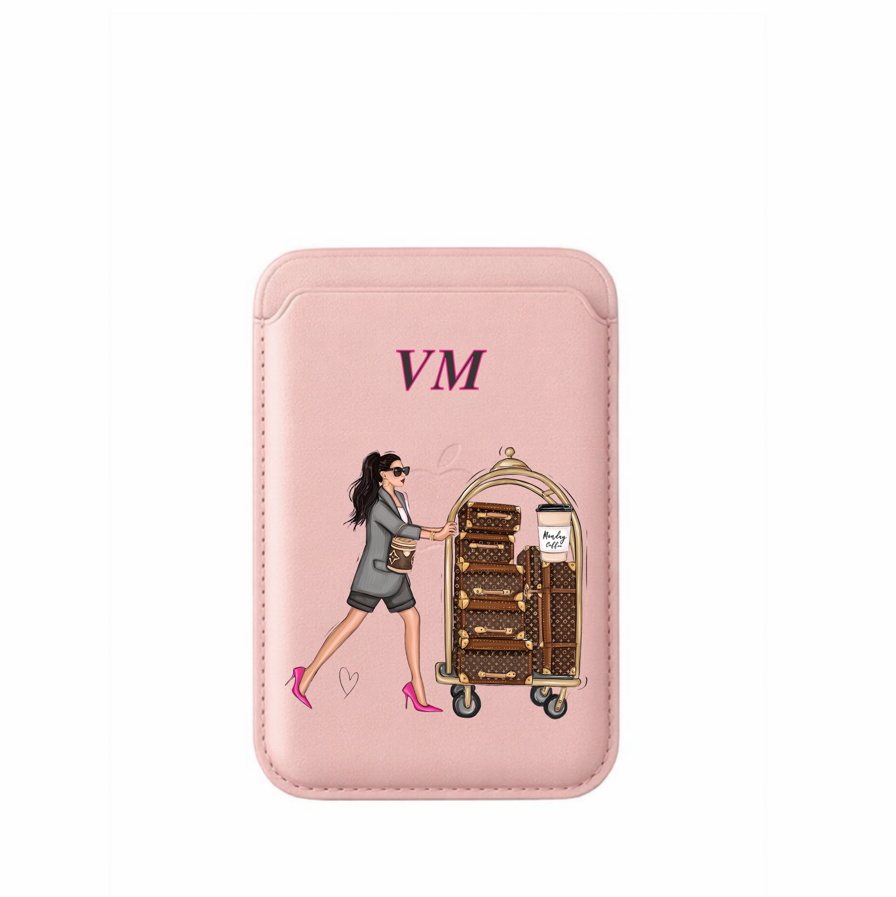 Leather MagSafe LV trolly Wallet