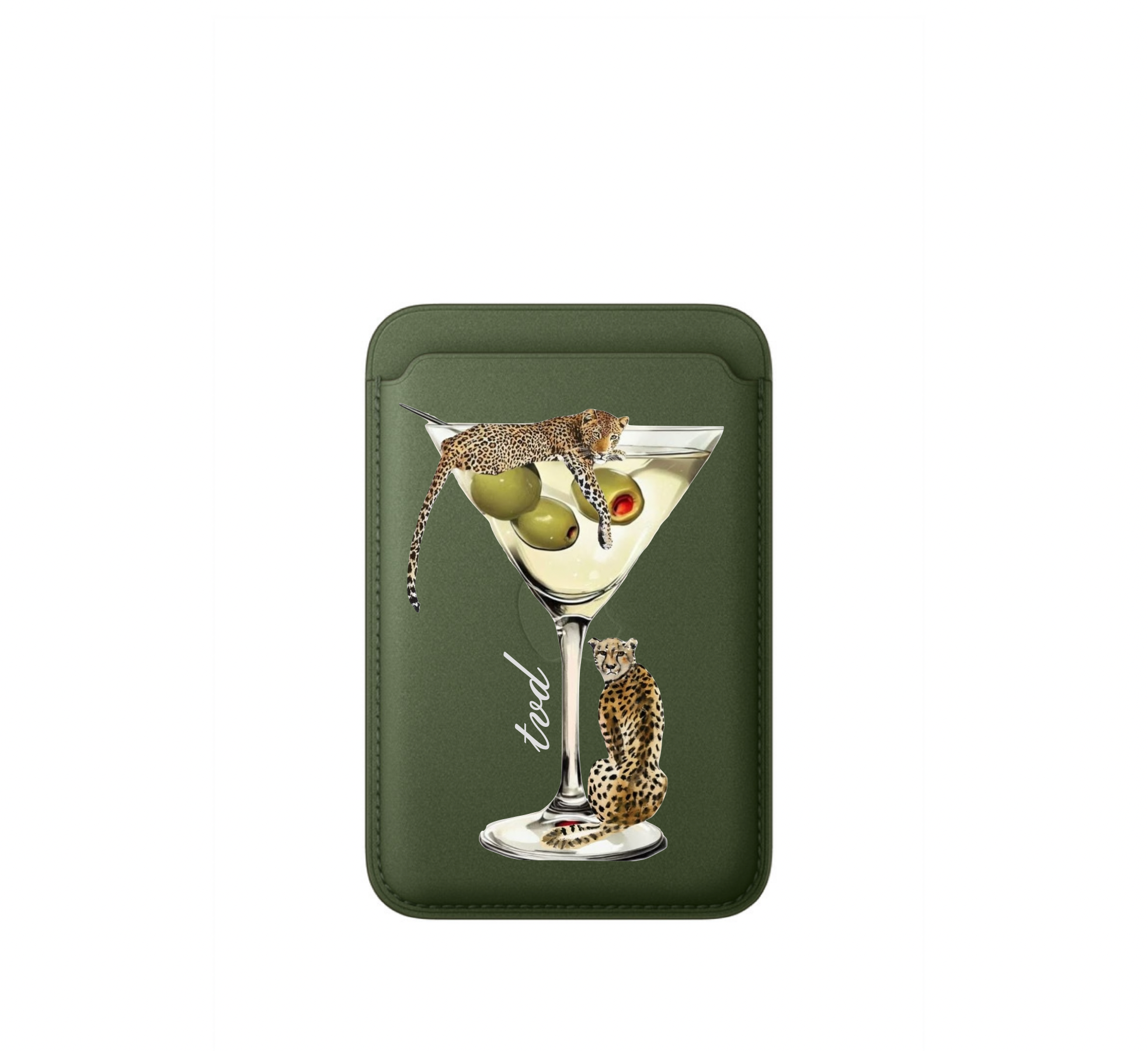 Leather MagSafe Martini Wallet
