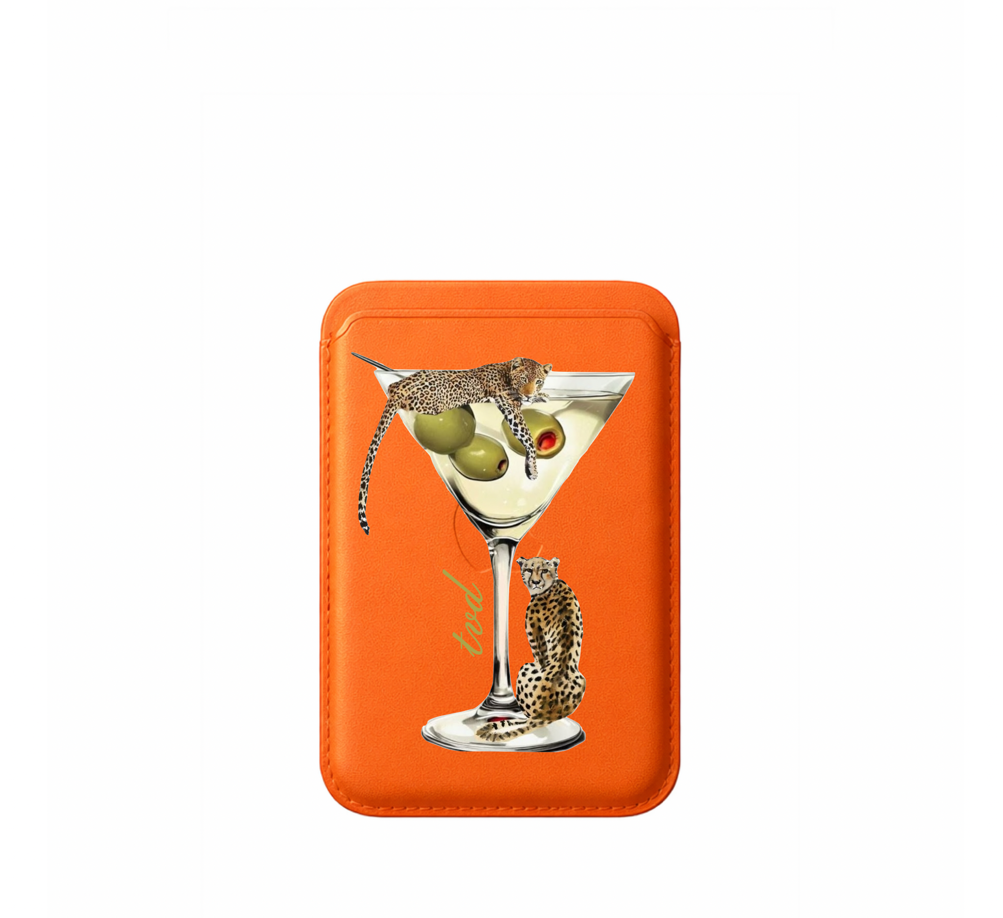 Leather MagSafe Martini Wallet