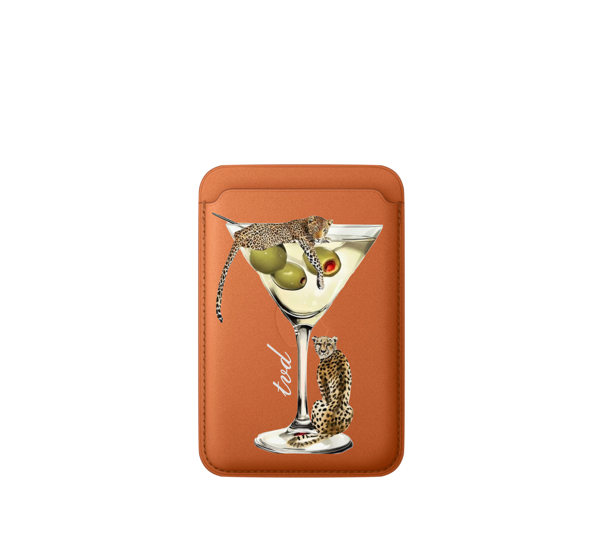Leather MagSafe Martini Wallet