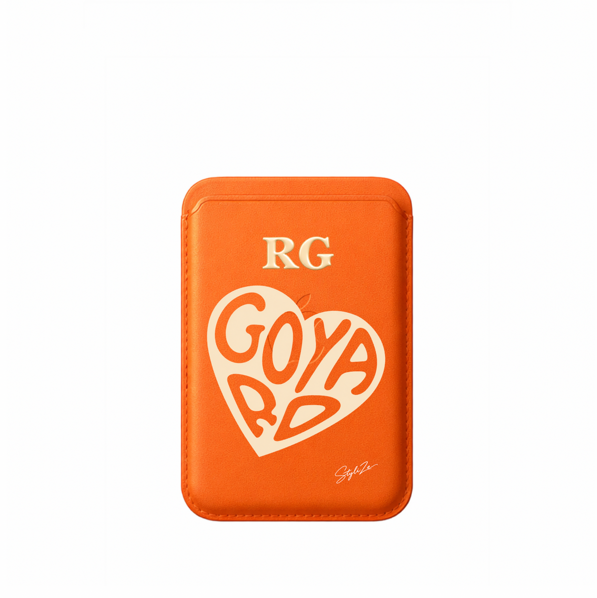 Leather MagSafe Goyard Heart Wallet