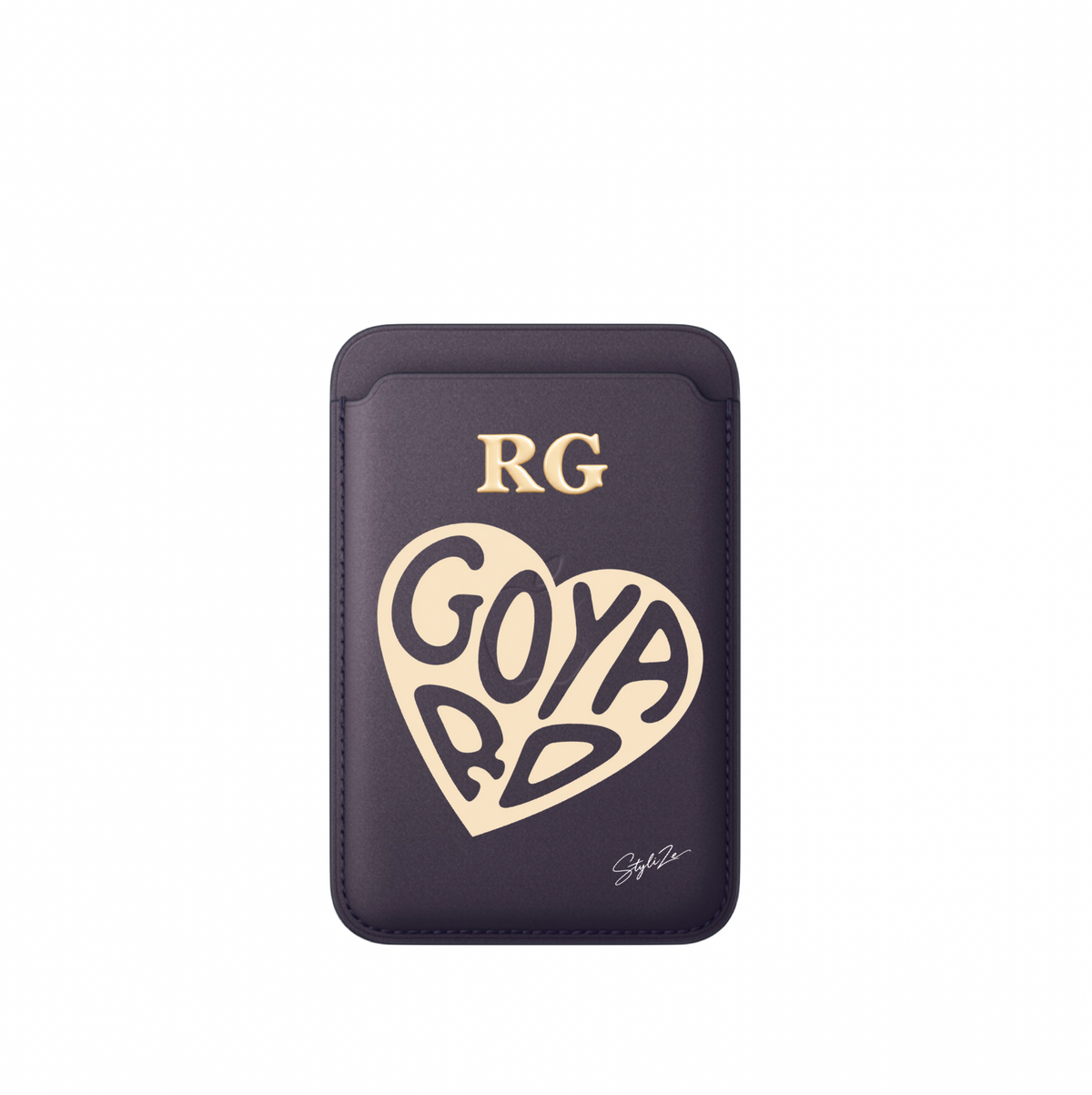 Leather MagSafe Goyard Heart Wallet