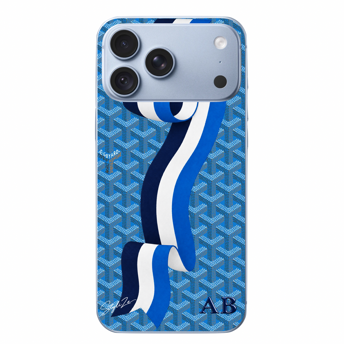 Blue Wave Striped Goyard Case