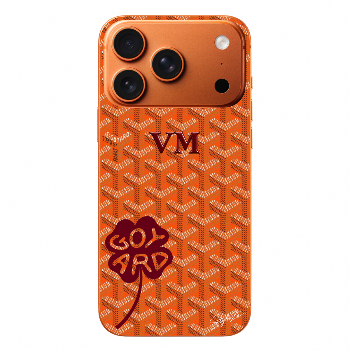 Orange Goyard Lucky Clover Case