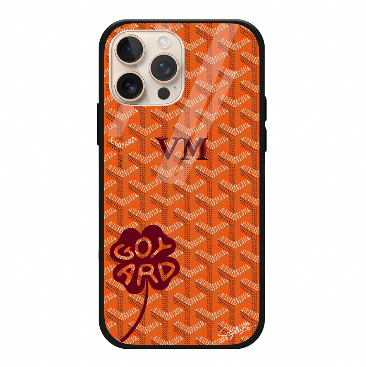 Orange Goyard Lucky Clover Case