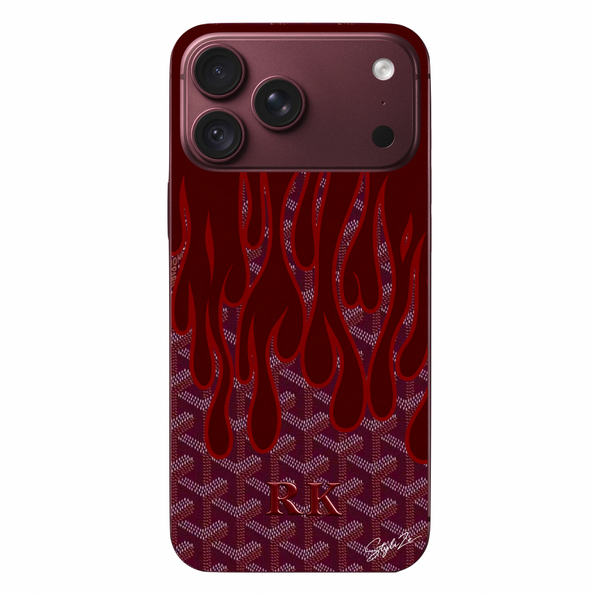 Burgundy Flame Goyard Case