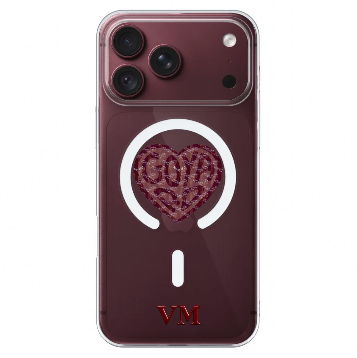 Burgundy GoyHeart Personalised Magsafe iPhone Case