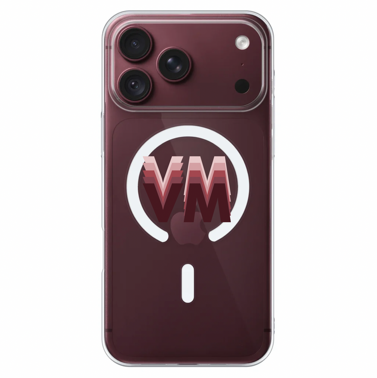 Burgundy Ombré Personalised Magsafe iPhone Case