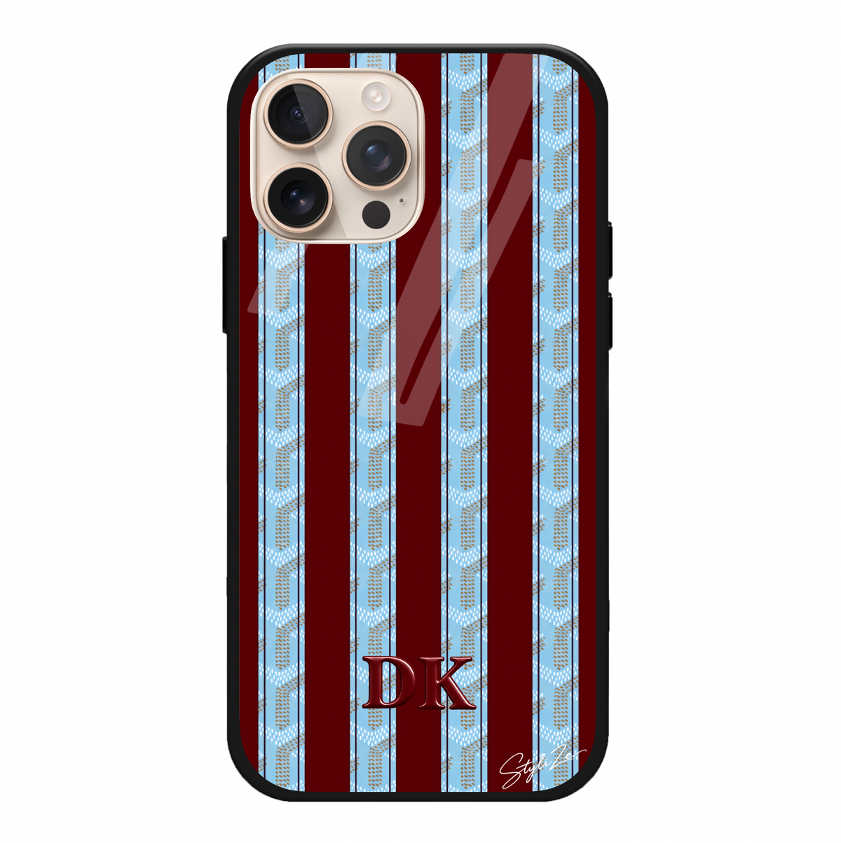 Burgundy Glasier Striped Goyard Case