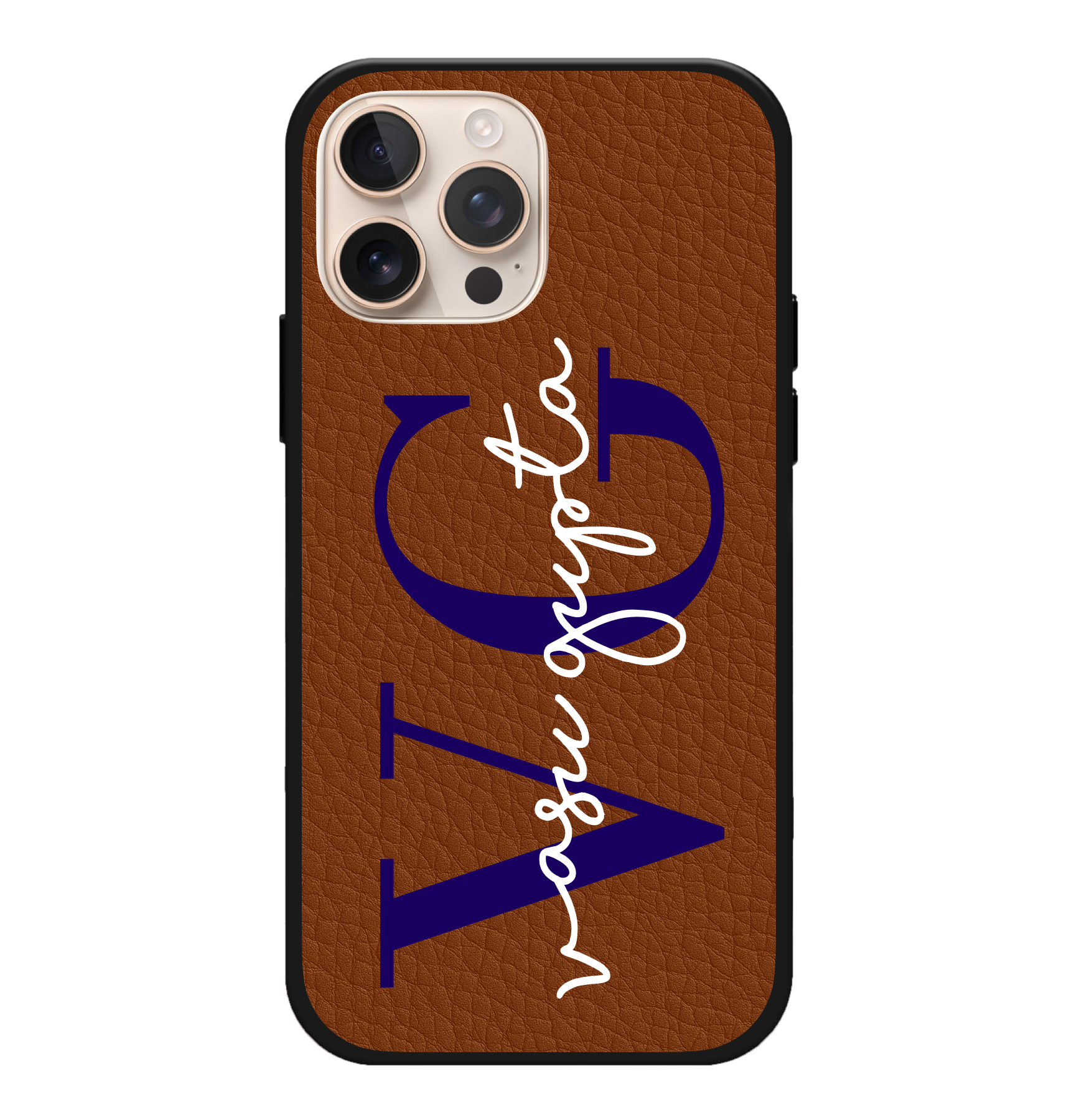 Name Monogram Initials Vegan Leather Case
