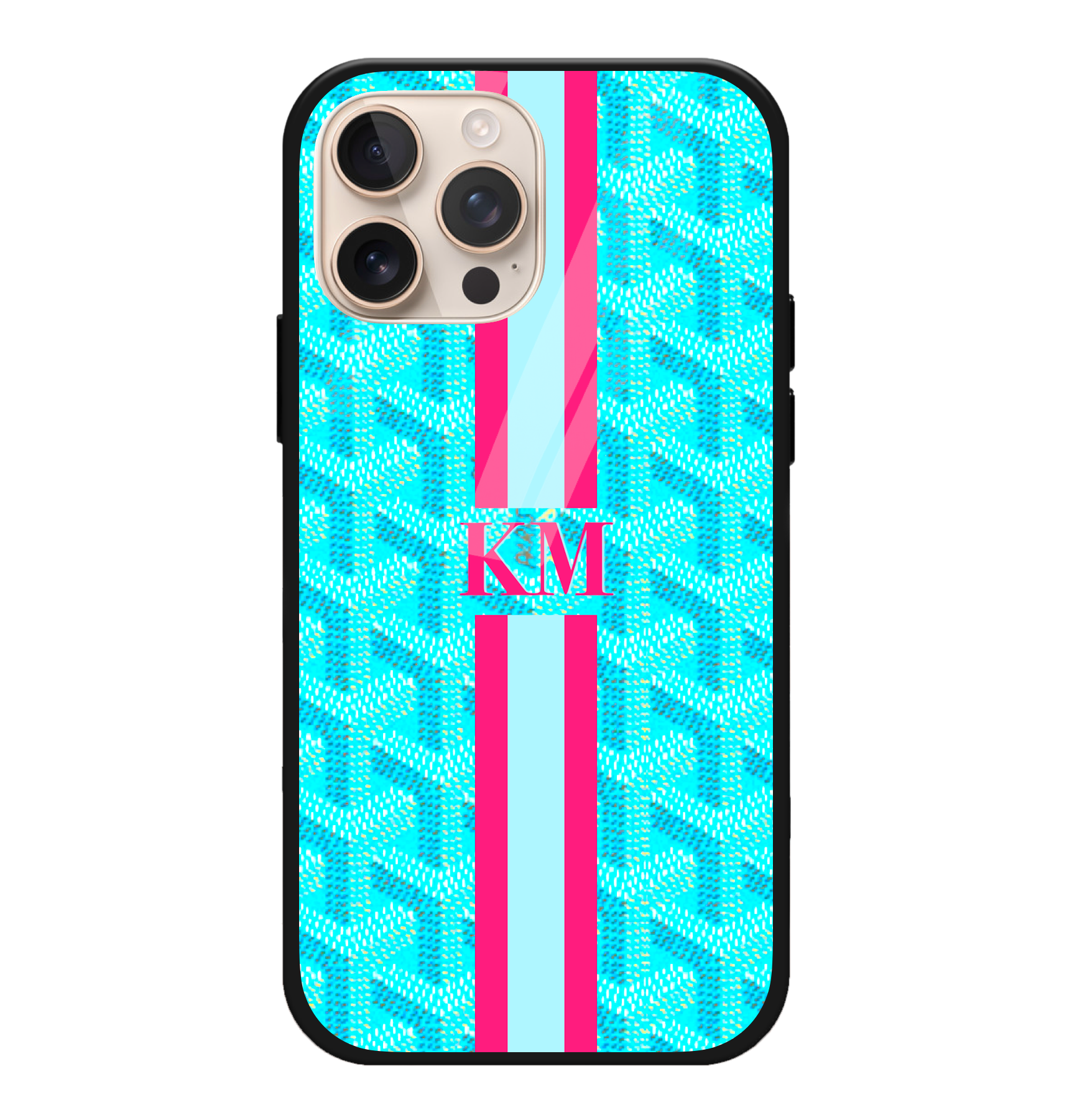Turquoise Goyard Striped Case