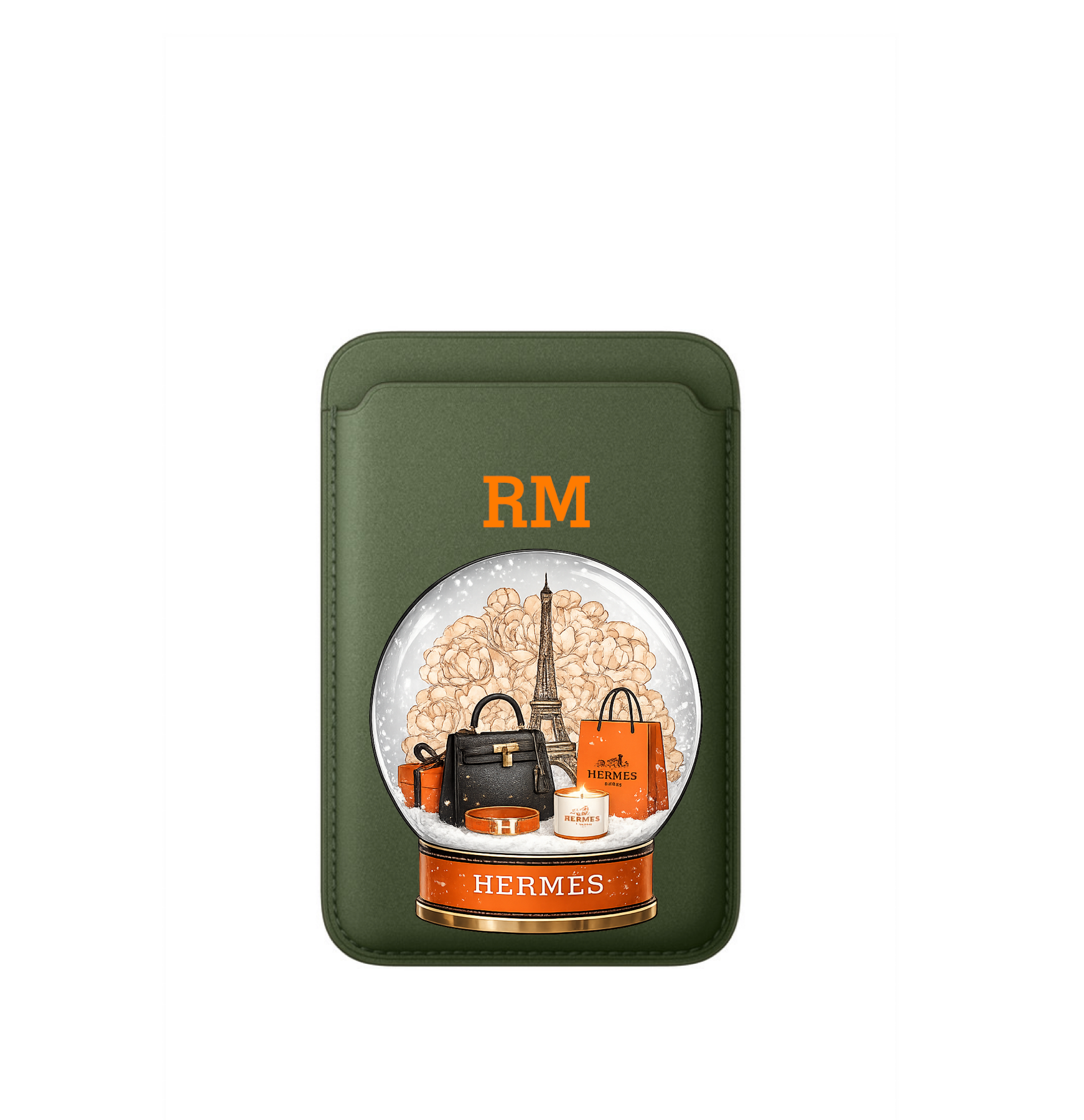 Leather MagSafe Hermes Globe Wallet