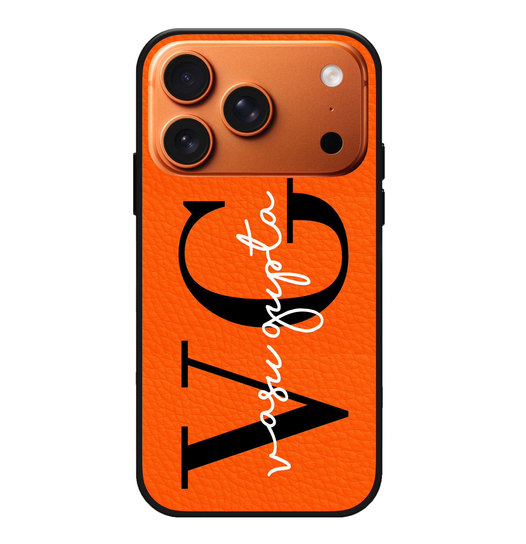 Name Monogram Initials Vegan Leather Case
