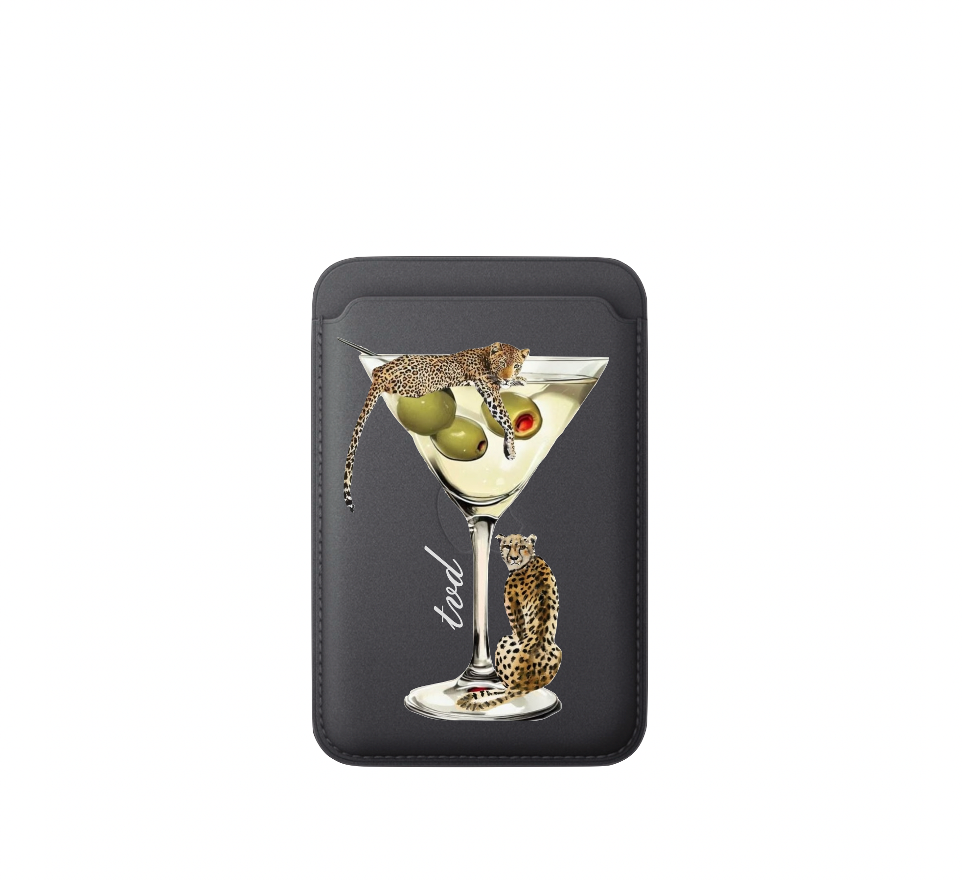 Leather MagSafe Martini Wallet
