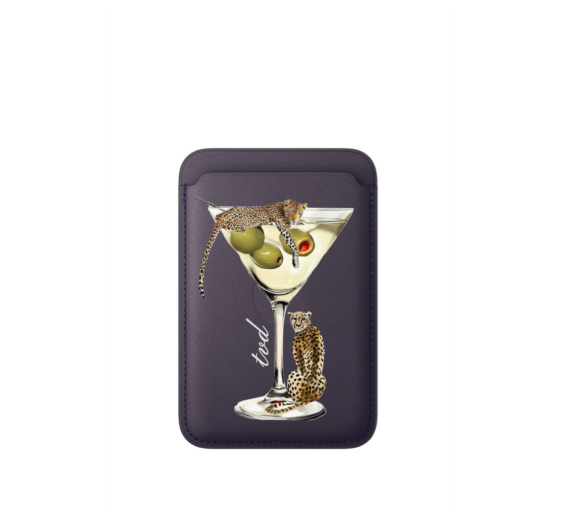 Leather MagSafe Martini Wallet