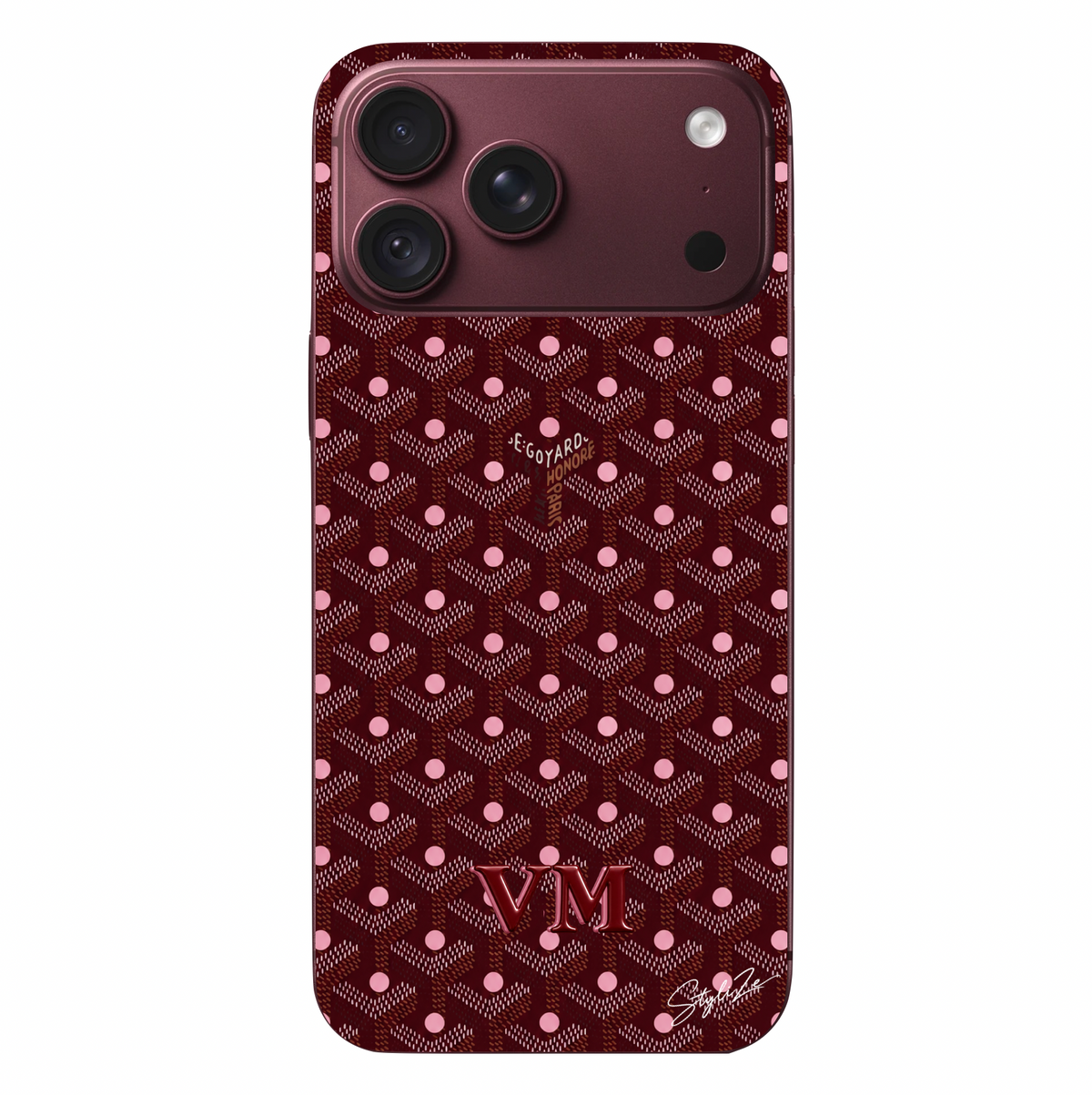 Burgundy Polka Goyard Case