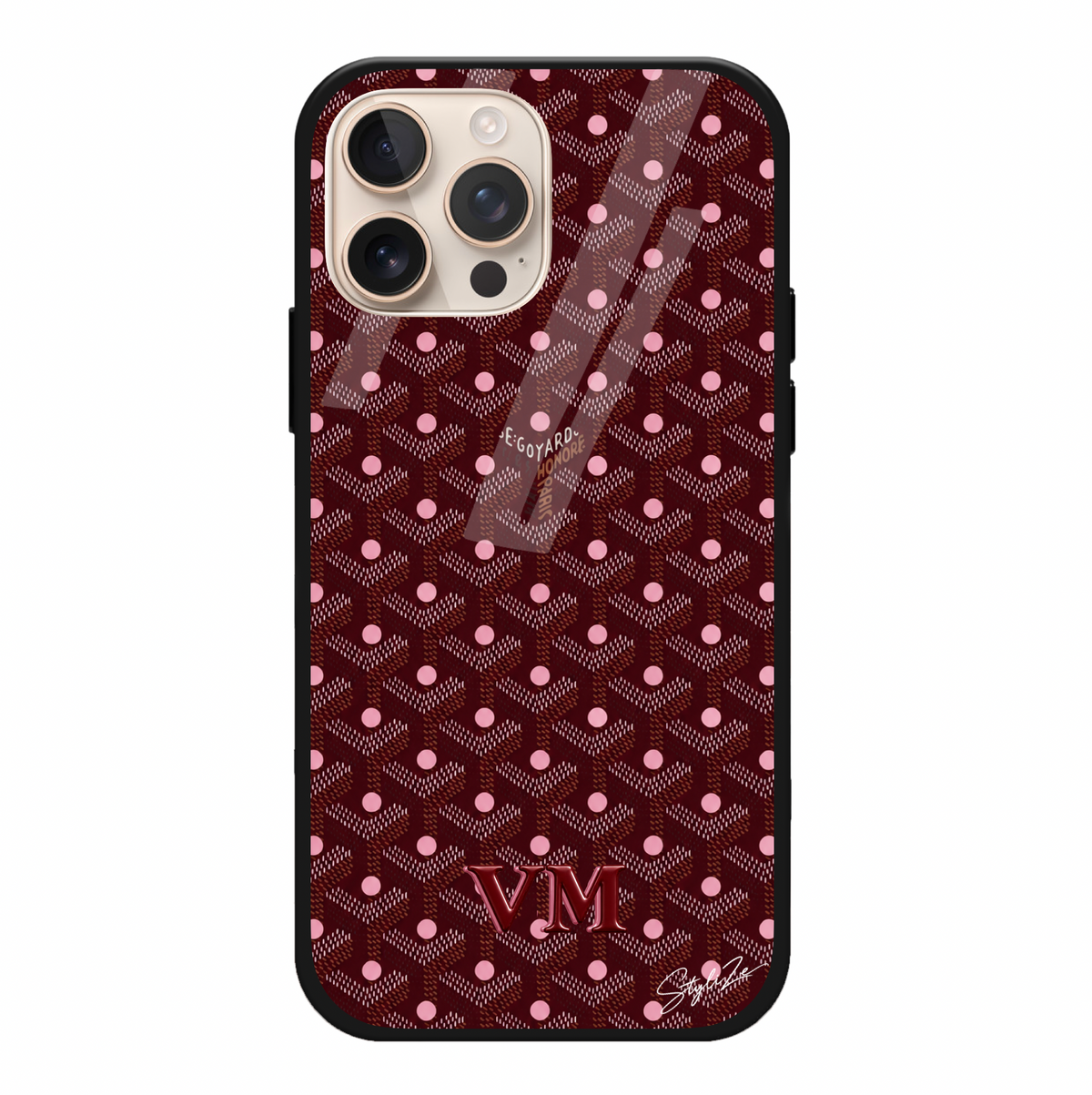 Burgundy Polka Goyard Case